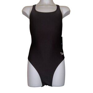 NWT Speedo Pro LT Super One Piece Swimsuit Womens 10 36 Solid Black Compression